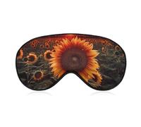 Masque de sommeil tournesol coucher de soleil pour homme et femme avec sangle réglable - Masque occultant doux et respirant - Antidérapant - Essentiels de voyage