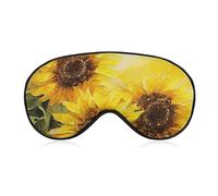 Masque de sommeil tournesols jaunes pour homme et femme avec sangle réglable - Masque occultant doux et respirant - Antidérapant - Essentiels de voyage
