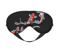 Masque de sommeil tricolore en trio de poissons koï, masques pour les yeux pour le sommeil double face, masques de sommeil pour homme et femme, couvre-yeux occultants pour dormir, voyage