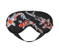 Masque de sommeil tricolore en trio de poissons koï, masques pour les yeux pour le sommeil double face, masques de sommeil pour homme et femme, couvre-yeux occultants pour dormir, voyage