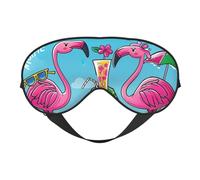 Masque de sommeil trio de flamants roses, masques pour les yeux pour dormir double face, masques de sommeil pour homme et femme, couvre-yeux occultants pour dormir, voyage