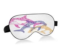 Masque de sommeil Trois dauphins à gros nez Mandala Night Eye Shade Cover Soft Comfort Blindfold Blockout Light Sangle réglable pour hommes femmes