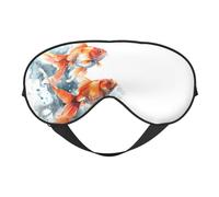 Masque de sommeil, trois masques de sommeil à l'aquarelle de poissons rouges pour le sommeil, masques de sommeil pour femmes et hommes, couvre-yeux occultants pour voyage/sommeil
