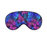 Masque de sommeil tropical hawaïen à motif de feuilles de palmier néon pour femmes et hommes, masque doux pour les yeux, bandeau ajustable, couvre-visage de sommeil 8 x 4 pouces
