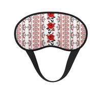 Masque de sommeil ukrainien avec motif rose brodé pour dormir sur le côté, masque pour les yeux pour femmes et hommes, pour dormir avec bande élastique