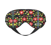 Masque de sommeil ukrainien brodé avec imprimé rose confortable avec sangle réglable doux et occultant