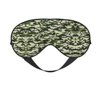 Masque de sommeil ultra doux à imprimé camouflage vert bloquant la lumière pour un sommeil profond en voyage à la maison