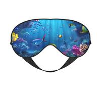 Masque de sommeil ultra doux avec imprimé sur le thème de l'océan coloré pour un sommeil profond, un voyage ou une utilisation à la maison