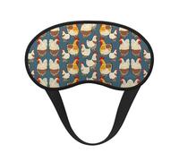 Masque de sommeil ultra-doux et doux avec motif coq et poulet, avec sangle élastique, idéal pour dormir, voyager, travailler et méditer - Protection oculaire sans pression