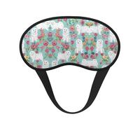 Masque de sommeil ultra-doux et doux pour dormir, voyager, travailler et méditer - Motif floral chat blanc, bloquant la lumière, idéal pour les voyages