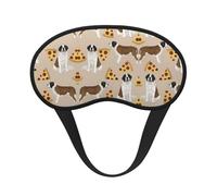 Masque de sommeil ultra doux et lisse avec motif Saint-Bernard et sangle élastique pour dormir, voyager, travailler et méditer - Protection oculaire sans pression