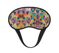 Masque de sommeil ultra doux et lisse pour dormir, voyager, travailler et méditer - Motif cœur coloré bloquant la lumière