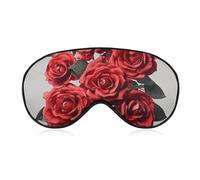 Masque de sommeil ultra doux, respirant et réglable en grappe de fleurs rouges pour homme et femme, masque de sommeil ultra doux, bandeau de voyage léger pour avion, sieste, sommeil nocturne