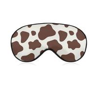 Masque de sommeil unisexe en peau de vache marron et blanche, bloquant la lumière, adapté aux siestes à la maison, au bureau et dans les avions