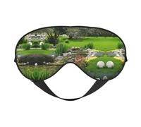 Masque de sommeil vert avec motif d'herbe de printemps - Masque doux pour les yeux - Sangle réglable - Aide au sommeil