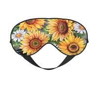 Masque de sommeil vert avec trèfle et tournesol - Masque de sommeil double face pour homme et femme - Occultant pour dormir et voyager