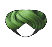 Masque de sommeil vert fluo effet cheveux brillants avec sangle ajustable, cache-yeux occultant la lumière pour femmes et hommes, idéal pour les voyages en avion, la sieste et la méditation.
