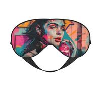 Masque de sommeil vibrant Street Art portrait, masques pour les yeux pour dormir double face, masques de sommeil pour homme et femme, couvre-yeux occultants pour dormir, voyage