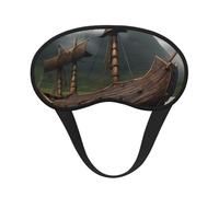Masque de sommeil Vikings avec imprimé bateau pour dormeurs sur le côté - Joli masque occultant pour la maison ou les voyages