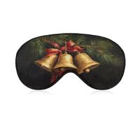 Masque de sommeil vintage à trois cloches dorées pour homme et femme avec sangle réglable pour voyage, yoga, sieste, travail