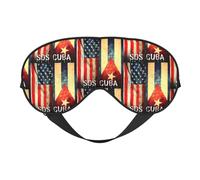 Masque de sommeil vintage demi-drapeau cubain américain SOS Cuba, masque de nuit, bandeau de lumière, cache-yeux doux sans pression avec sangle élastique pour la maison, les voyages, le bureau, la si
