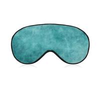 Masque de sommeil vintage en cuir bleu sarcelle clair pour homme et femme avec sangle réglable pour voyage, yoga, sieste, travail
