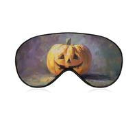 Masque de sommeil vintage Halloween citrouille souriante masque de sommeil fantaisiste d'automne pour homme et femme avec sangle réglable pour voyage, yoga, sieste, travail