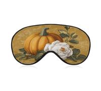 Masque de sommeil vintage orange citrouille blanche rose masque de sommeil pour homme et femme avec sangle réglable pour voyage, yoga, sieste, travail