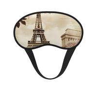 Masque de sommeil vintage Paris Tour Eiffel Papillon pour femmes hommes Masque pour les yeux pour dormir Masque de sommeil bloquant la lumière Bandeau pour la sieste en avion Doux respirant Voyage C
