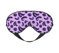Masque de sommeil violet à imprimé aubergine, masque de sommeil double face, masque de sommeil pour homme et femme, couvre-yeux occultant pour dormir, voyage