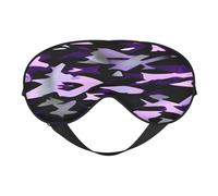 Masque de sommeil violet camouflage américain, masque pour les yeux 100 % soie de mûrier naturelle avec couvre-yeux ultra doux pour dormir, voyage, sieste