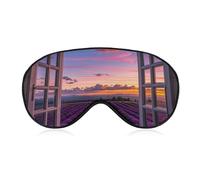 Masque de sommeil violet coucher de soleil fleur de lavande masque de sommeil avec sangle réglable pour les yeux masque de voyage ombre à paupières doux patchs pour dormir yoga