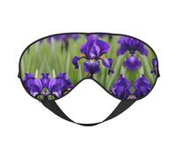 Masque de sommeil violet Iris04 avec imprimé soyeux pour les yeux pour homme et femme pour voyage, sommeil et relaxation