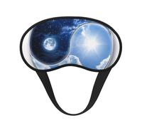 Masque de sommeil Yin Yang avec imprimé du monde - Masque de sommeil pour homme et femme - Pour une obscurité totale - Réduit les gonflements des yeux