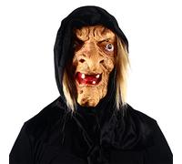 Masque de sorcière magique pour Halloween, fête d'horreur, cosplay, accessoire de costume d'Halloween, couvre-chef en latex à long nez à capuche, robe de maison hantée