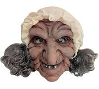 Masque de Sorcière Réaliste Horreur avec Perruque et Chapeau pour Halloween