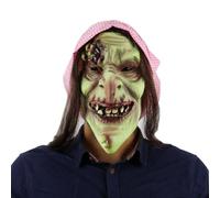 Masque de Sorcière Réaliste Horreur avec Perruque et Chapeau pour Halloween