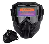Masque de soudage, ABS Taille régulière Vraie Couleur Full Face Shield | Casque de soudage assombrissant automatique avec anti-glare, weļding, pulvérisation, masque solaire weļding | Réparations, util