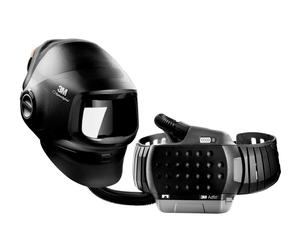Masque de soudage haute performance 3M Speedglas G5-01 avec protection respiratoire à ventilation assistée 3M Adflo, batterie haute performance, kit de démarrage des consommables et sac de rangement, 