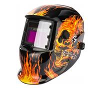 Powermat Masque de soudure professionnel auto-obscurcissant échelon 9/13 DIN Noir flammes oranges