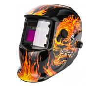 Powermat Masque de soudure professionnel auto-obscurcissant échelon 9/13 DIN Noir flammes oranges