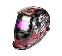 Powermat Masque de soudure professionnel auto-obscurcissant Échelon 9/13 DIN Noir Flammes rouges