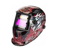 Masque de soudure professionnel auto-obscurcissant échelon 9/13 DIN Noir Flammes rouges Noir flammes rouges G