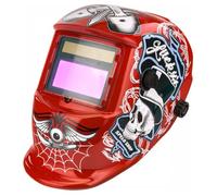 Masque de soudure professionnel auto-obscurcissant échelon 9/13 DIN Rouge Lucky's speed shop