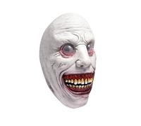 Masque de sourire exorciste | 20,9 cm fête effrayante cosplay | Masque de crâne de démon | Couverture du visage en latex lumineux avec yeux lumineux, 3 piles pour décoration d'Halloween événements