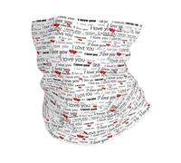 Masque de sport multifonction avec inscription « I Love You Words with Hearts » pour le sport par temps froid