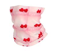 Masque de sport style bandeau, cœur rouge rose pailleté, adapté pour les voyages, le ski et le cyclisme.