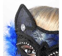 Masque de style chat paillettes Halloween Party Décoration masquée $ Hallowe