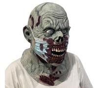 Masque de tête de zombie d'Halloween, masque de zombie d'horreur d'Halloween, accessoire de cosplay festif, couvre-chef réaliste pour mascarade, spectacles de théâtre et scène, carnaval