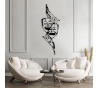 Masque de théâtre Comique et tragique en métal, Art Mural en métal, décoration Dramatique Rire-cri, Sculpture Moderne pour la Maison, Cadeaux pour Les Amateurs de théâtre pour Le Salon,